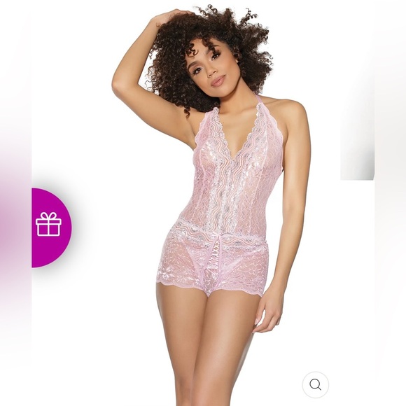 Coquette Black Lace Open-Back Teddy – Size XL - Picture 3 of 5